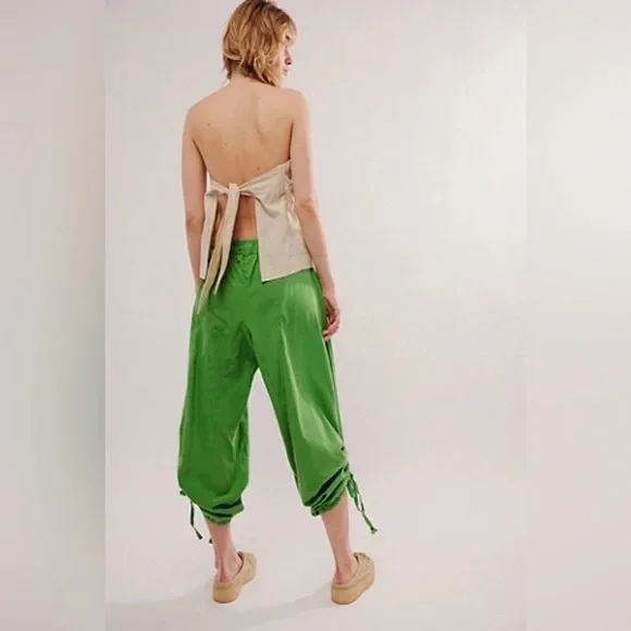 Free People Hadley Poplin Pants | XSmall | Green - Picture 2 of 5